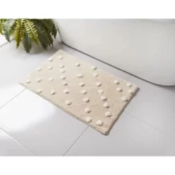 B&M Natural Off White Spots Bathmat