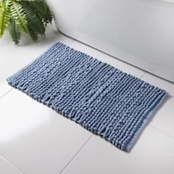Retreat Knitted Bath Mat 50 X 80cm - Blue