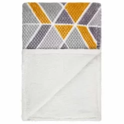 B&M Simply Geo Waffle Throw - Ochre -Home Decor Shop 394916 simply geo waffle throw ochre 3