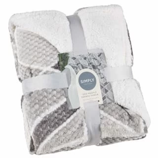 B&M Simply Geo Waffle Throw - Grey 1 B&M Simply Geo Waffle Throw - Grey