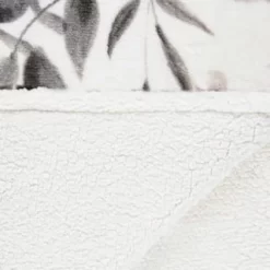 Winston Mono Leaf Sherpa Throw -Home Decor Shop 394976 winston leaf sherpa throw mono 4