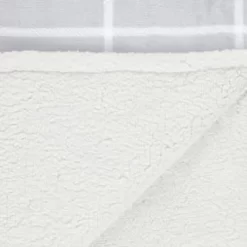 Winston Grey Check Sherpa Throw -Home Decor Shop 394978 winston grey check sherpa throw 2