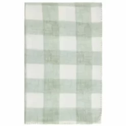Simply Sage & Gingham Polar Fleece Throw 2pk -Home Decor Shop 395026 simply super soft throws 2pk sage gingham 2