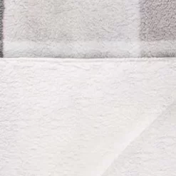 Grey Check Sherpa Throw -Home Decor Shop 395038 highland check sherpa throw 3