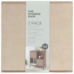 Home Decor Shop -Home Decor Shop 395837 2pk velvet lokken storage cubes mushroom
