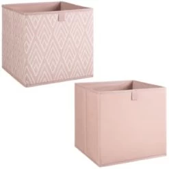 Lokken Printed Storage Cubes 2pk - Pink Diamond -Home Decor Shop 395838 2pk printed lokken storage cubes pink diamond 3