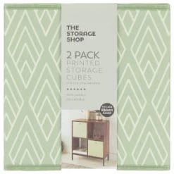 Lokken Printed Storage Cubes 2pk - Sage Diamond -Home Decor Shop 395843 2pk printed lokken storage cubes sage diamond 2