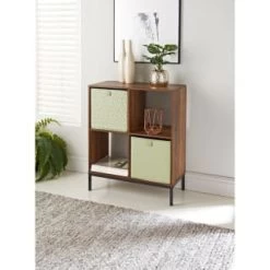 Lokken Printed Storage Cubes 2pk - Sage Diamond -Home Decor Shop 395843 2pk printed lokken storage cubes sage diamond