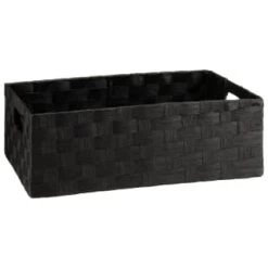 B&M Caen Set Of 3 Paper Rope Baskets - Black -Home Decor Shop 395869 caen set of 3 paper rope baskets black 3