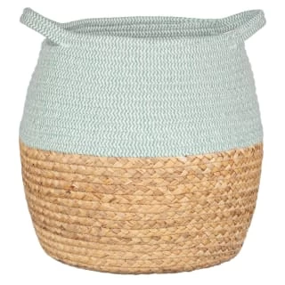 B&M Rope & Wicker Belly Basket - Green 1 B&M Rope & Wicker Belly Basket - Green