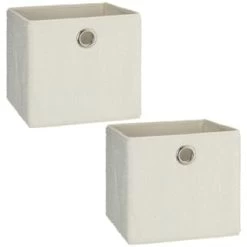 Home Decor Shop -Home Decor Shop 395965 2pk teddy lokken storage cubes cream 2