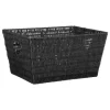 B&M Vannes Heart Cut Out Wicker Basket - Black