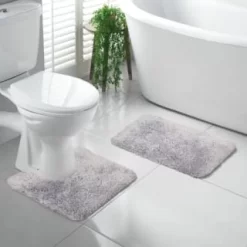 Grey - Tufted Pedestal Mat -Home Decor Shop 400281 400286 tufted bath and ped mat grey 2